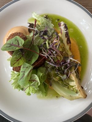 Cauliflower croquettes and cabbage   at Urten in Copenhagen