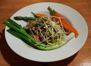 Vegan Fettuccine Flipped in Basil & Seed Paste  at Urten in Copenhagen