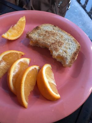 Kids grilled cheese with fruit  at Dandelion Community Cafe in Orlando