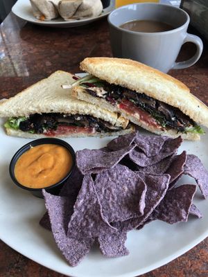 Portobello Sandwich on sourdough at Dandelion Community Cafe in Orlando