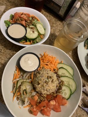 Chickpea by the sea with side salad !!! at Dandelion Community Cafe in Orlando
