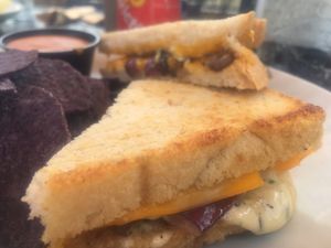 grilled cheeze special - super melty!! at Dandelion Community Cafe in Orlando