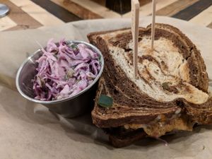 Reuben and slaw at Urban Beets Cafe & Juicery in Milwaukee