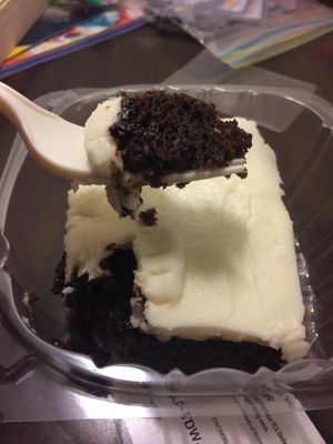 Chocolate cake from local bakery  at Urban Beets Cafe & Juicery in Milwaukee