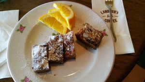 Vegan panforte fruit cake at Cafe Landwer - Cinema City in Jerusalem