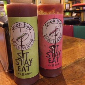 vegan ketchups at Good Dog in Chattanooga