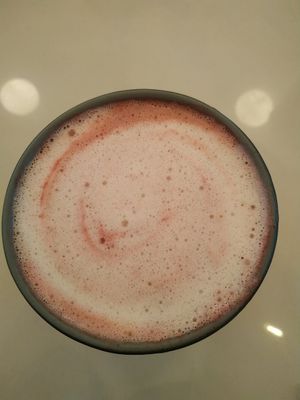 Pink latte #Veganuary at La Pitahaya Vegana in Mexico City