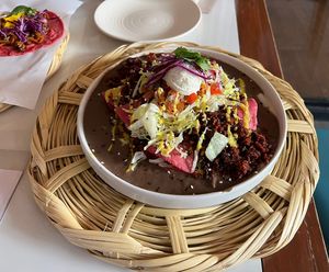 Enfrijoladas   at La Pitahaya Vegana in Mexico City