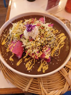 Enfrijoladas at La Pitahaya Vegana in Mexico City