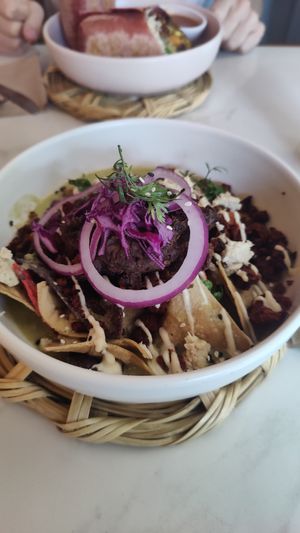 Chilaquiles at La Pitahaya Vegana in Mexico City