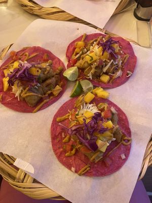 Taco’s baja  at La Pitahaya Vegana in Mexico City
