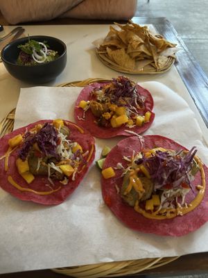 Tacos baja 🌮  at La Pitahaya Vegana in Mexico City