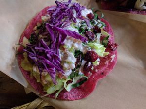 Taco at La Pitahaya Vegana in Mexico City