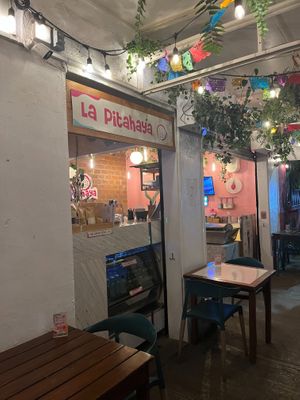 Outside at La Pitahaya Vegana in Mexico City