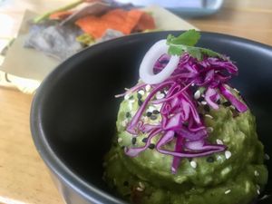 Guacamole at La Pitahaya Vegana in Mexico City