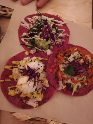 Tacos are amazing!  at La Pitahaya Vegana in Mexico City