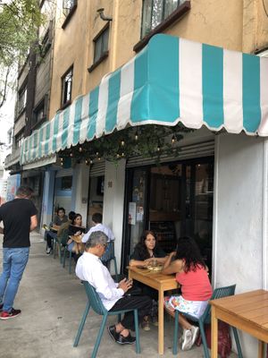 Exterior of restaurant  at La Pitahaya Vegana in Mexico City