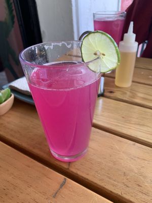 Pitahaya lemonade  at La Pitahaya Vegana in Mexico City
