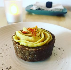 Minipay de limón crudi at La Pitahaya Vegana in Mexico City