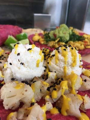 Tacos  at La Pitahaya Vegana in Mexico City