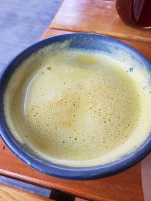 hot spiced milk at La Pitahaya Vegana in Mexico City