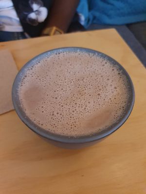 Hot cocoa at La Pitahaya Vegana in Mexico City