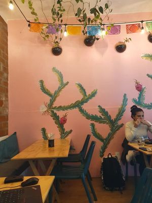 Interior at La Pitahaya Vegana in Mexico City