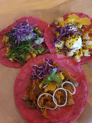 Tacos at La Pitahaya Vegana in Mexico City