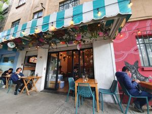 Outside😍 at La Pitahaya Vegana in Mexico City