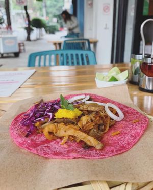 Mushroom Taco at La Pitahaya Vegana in Mexico City