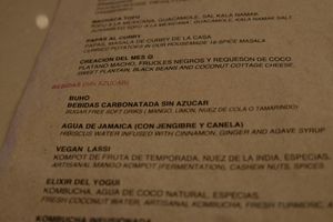 Drinks at La Pitahaya Vegana in Mexico City