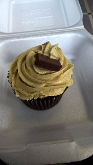 Take-away vegan salted caramel cake! at Scarlett's Cafe in Falkirk