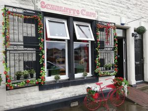 Outside at Scarlett's Cafe in Falkirk