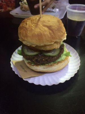 Vegan burger. at Veganosp in Sao Paulo