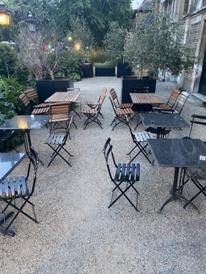 Outdoor seating  at Cafe Van Gogh in South West London