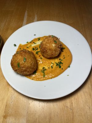 Arancini with Red Pepper Sauce  at Cafe Van Gogh in South West London