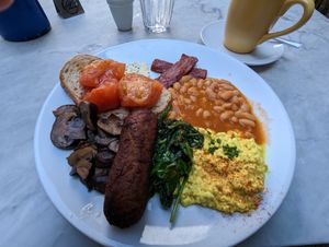Full English with extra bacon at Cafe Van Gogh in South West London