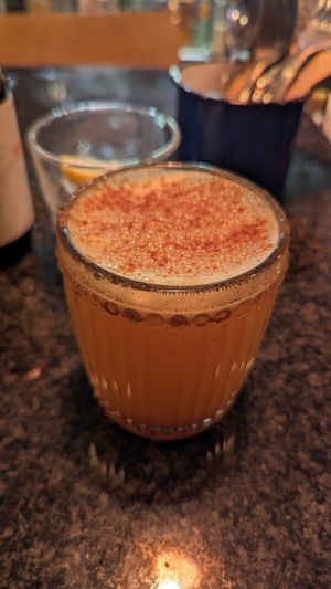 Hot apple cinnamon drink at Cafe Van Gogh in South West London