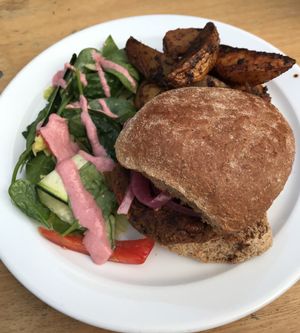 Burger at Cafe Van Gogh in South West London