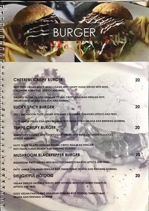 burger at Cheerful Cafe in 