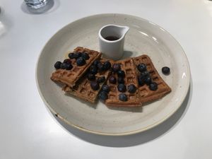 Large waffles and blueberries - £6.50 at The Juice Smith in Cobham