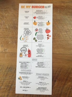 Vegan options menu side B at Bareburger in Hartsdale