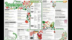 One side of the menu is entirely vegan. at Bareburger in Hartsdale