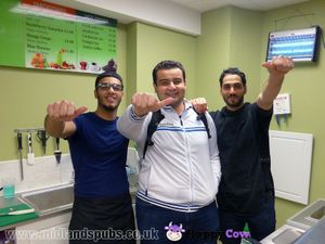 A warm welcome from the guys at Falafel Corner at Falafel Corner in Coventry