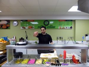 This guy provides excellent customer service at Falafel Corner in Coventry