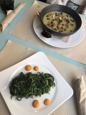 soup and salad  at OrtoZero Cafe in Alessandria