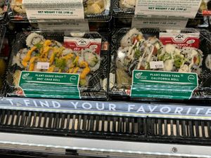 Vegan sushi with faux fish  at Whole Foods Market in Pittsburgh