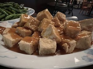Orange sesame tofu  at China Chef in Cotati