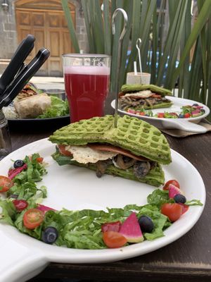 Waffle sandwich Chewbacca  at Vegamo Centro in Mexico City