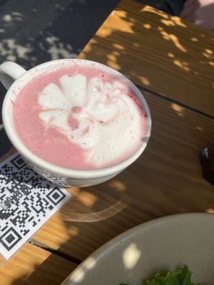 Pink drink at Vegamo Centro in Mexico City